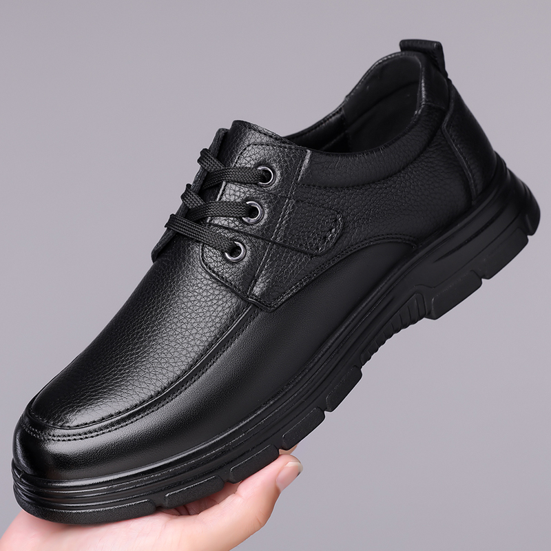 Mens Fashion Dress Shoes - ファッション牛革ドレスシューズ男性用春秋の新レースデザイナービジネスカジュアルシューズ男ソリッドカラーローファー男性