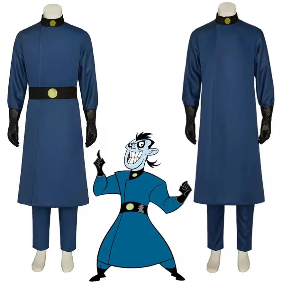 Trench Coat Men - ドクター・ドラッケンコスプレ衣装成人男性ブルートレンチコートパンツフルセット変装エンジニア制服スーツハロウィンカーニバル衣装