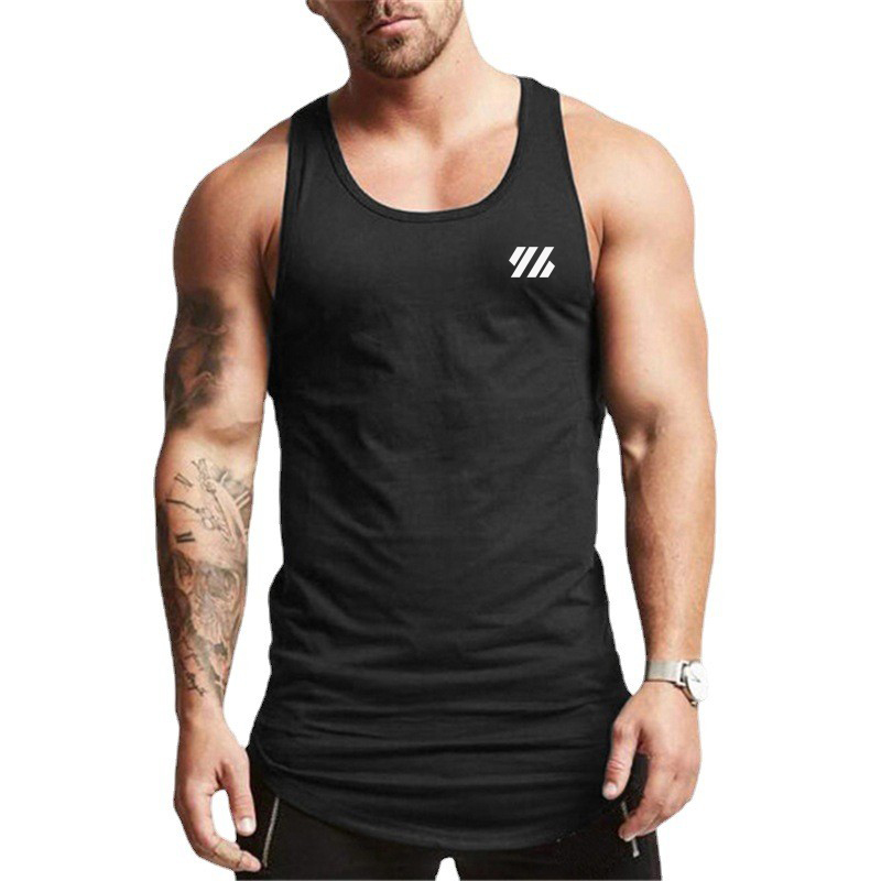 Muscle Tee Workout - メンズコットンマッスルシャツ,ノースリーブ,ジムタンクトップ,フィットネス服,カジュアル,通気性,ランニング,スポーツ,夏