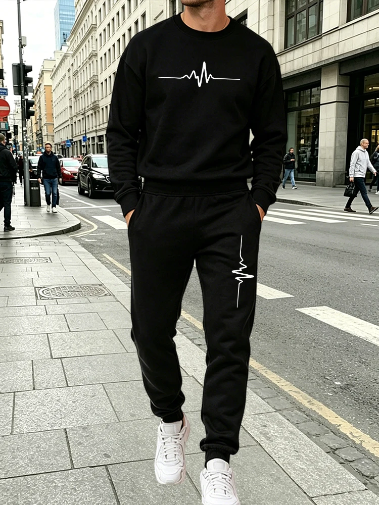 Men'S Fashion Outfits 2026 - 2026新作 メンズプルオーバーセット 秋冬 デイリーカジュアルファッション クルーネック 長袖
