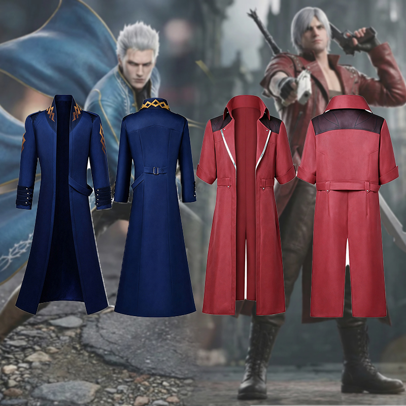 Trench Coat Men - デビルメイクライ3 ダンテ・ヴァージル メンズコスプレ衣装 フルセット ゲームテーマ ハロウィンコスチューム