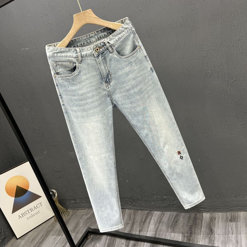 Skinny Jeans Ripped - メンズデニムジーンズ,エレガントな新しいファッションパンツ,スリム,カウボーイ,カジュアル,長い刺embroidery,ウォッシュド,夏,2023