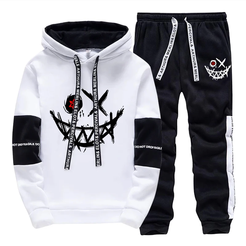 Men'S Fashion Outfits 2026 - メンズセット/パーカー/パンツ 2026年秋 デイリーカジュアルファッション フード付きスウェットシャツとジョガーパンツ アーバン トレンディ