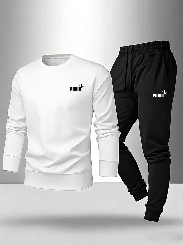 Men'S Fashion Outfits 2026 - 春秋デイリーカジュアルファッション暖かい長袖アウトフィットシングルスウェットシャツまたはパンツ2026新作メンズセットプルオーバーコーディネート