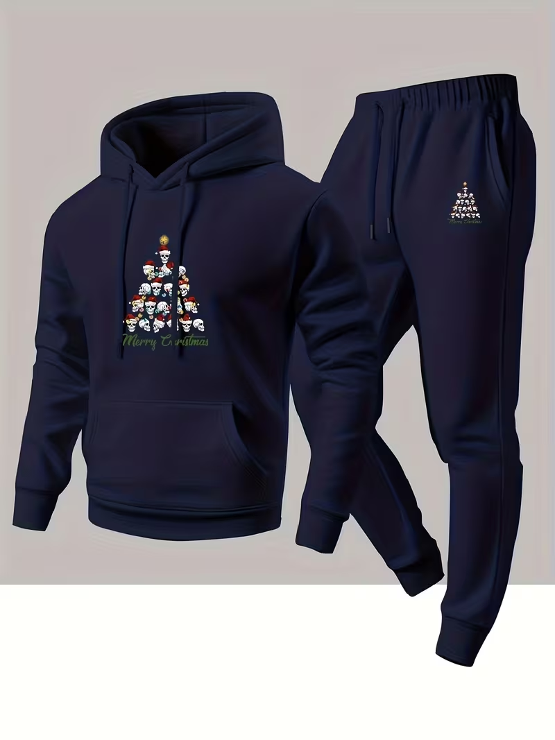 メンズ秋冬クリスマスファッションツーピースフード付きスポーツ - Men'S Fashion Clothing のレビューと価格