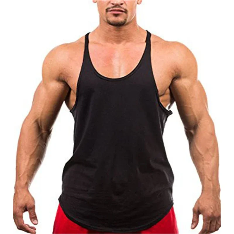 男性用ノースリーブランニングベスト、ジムシングレット、サスペ - Muscle Tee Workout のレビューと価格