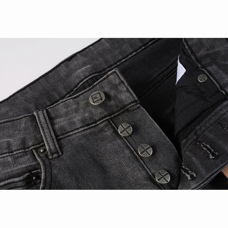 メンズ ハイストリート ダメージ加工 アッシュグレー ストレ - Skinny Jeans Ripped のレビューと価格