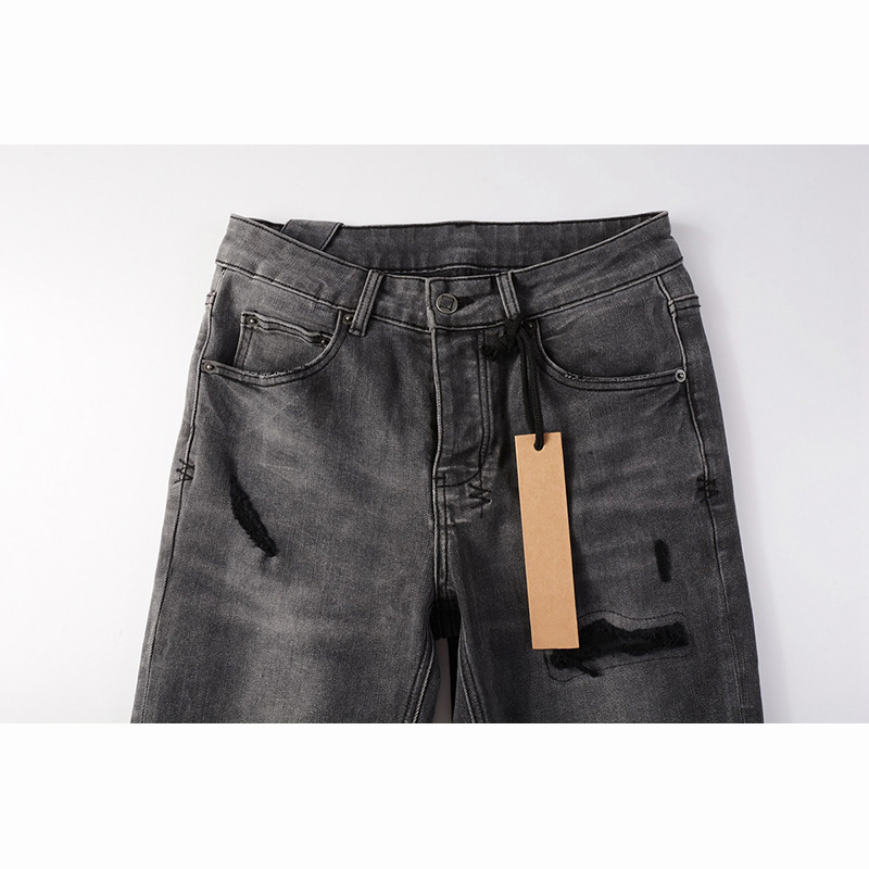 メンズ ハイストリート ダメージ加工 アッシュグレー ストレ - Skinny Jeans Ripped のレビューと価格