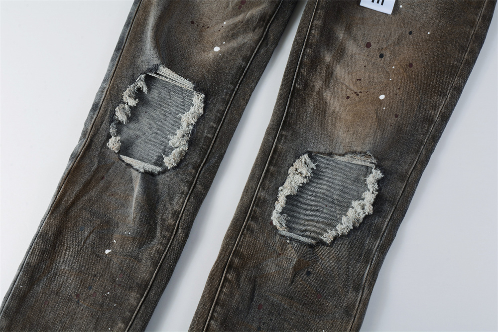 メンズファッション アメリカンジーンズ ハイストリート レト - Skinny Jeans Ripped のレビューと価格