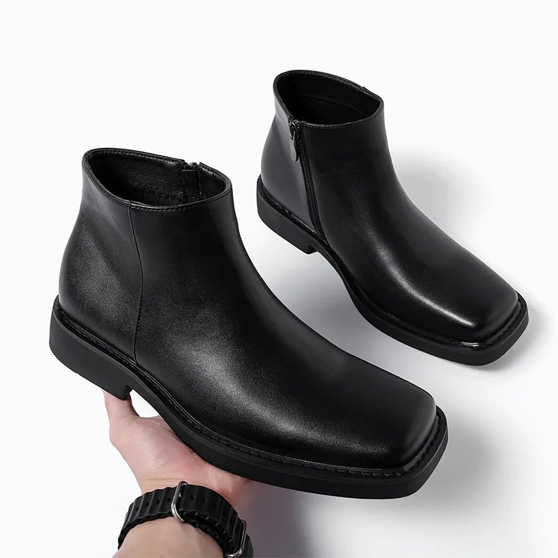 黒の新ファッション男性カジュアル革靴秋冬ドレスアンクルブーツ - Mens Fashion Dress Shoes のレビューと価格