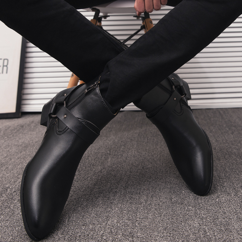 2026 新しいアンクルブーツ Pu レザーメンズブーツ秋冬 - Mens Fashion Dress Shoes のレビューと価格