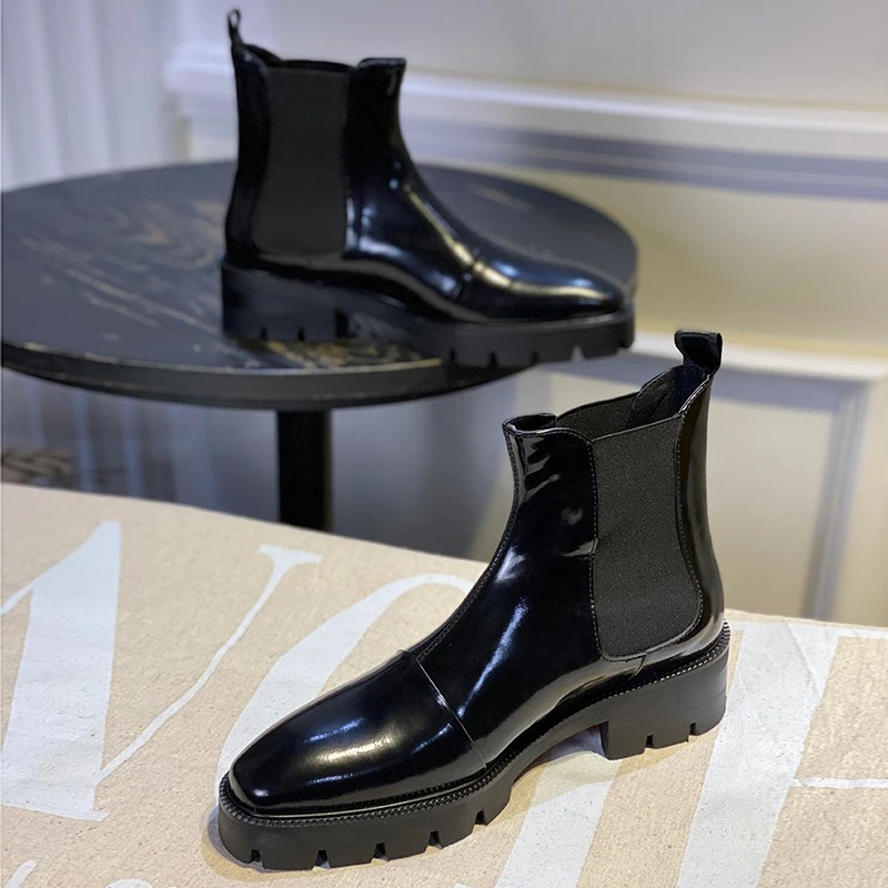 新作ファッション ブラック チェルシーブーツ メンズ スクエ - Mens Fashion Dress Shoes のレビューと価格