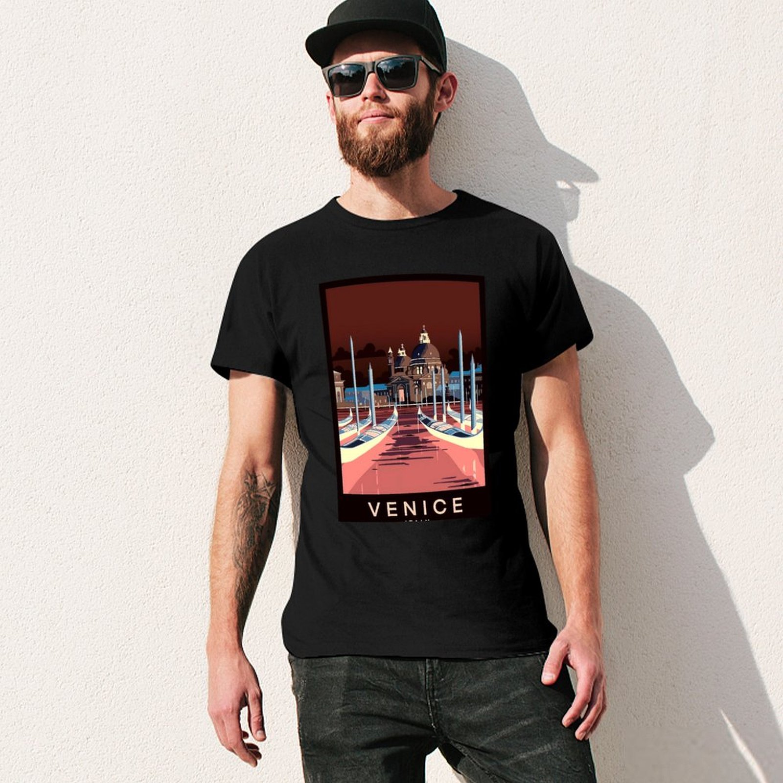イタリア・ヴェネツィア：旅行・観光広告プリントTシャツ カジ - Men'S Fashion Venice Italy のレビューと価格