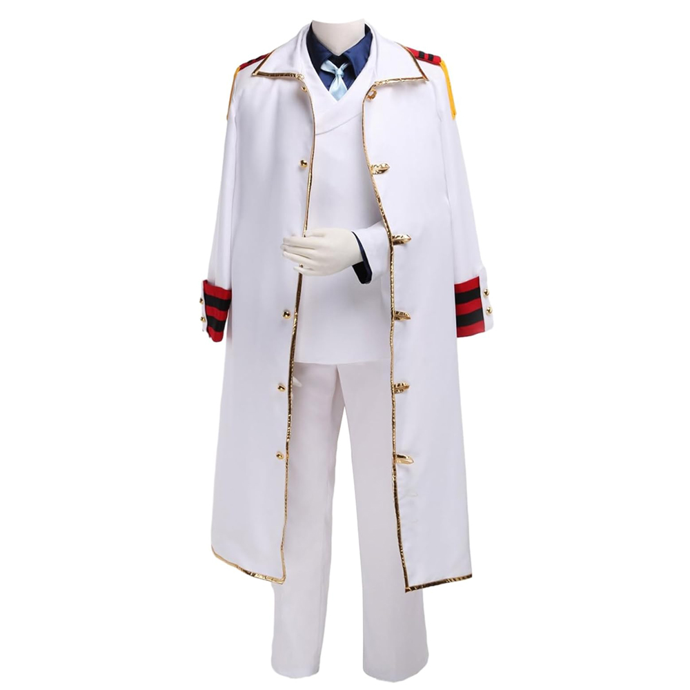 アニメ副提督モンキー・D・ガープコスプレ衣装白い制服スーツロ - Trench Coat Men のレビューと価格