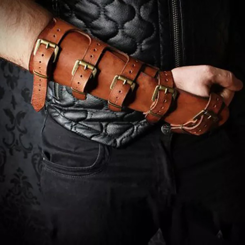 中世バイキングリストバンドガントレット腕甲アームカフ鎧スチー - Men'S Fashion Gloves のレビューと価格