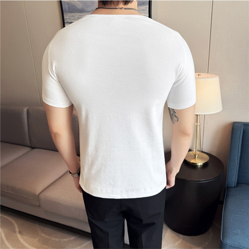 メンズスリムフィットヘンリーネックTシャツ - 夏用半袖リブ - Muscle Tee Workout のレビューと価格