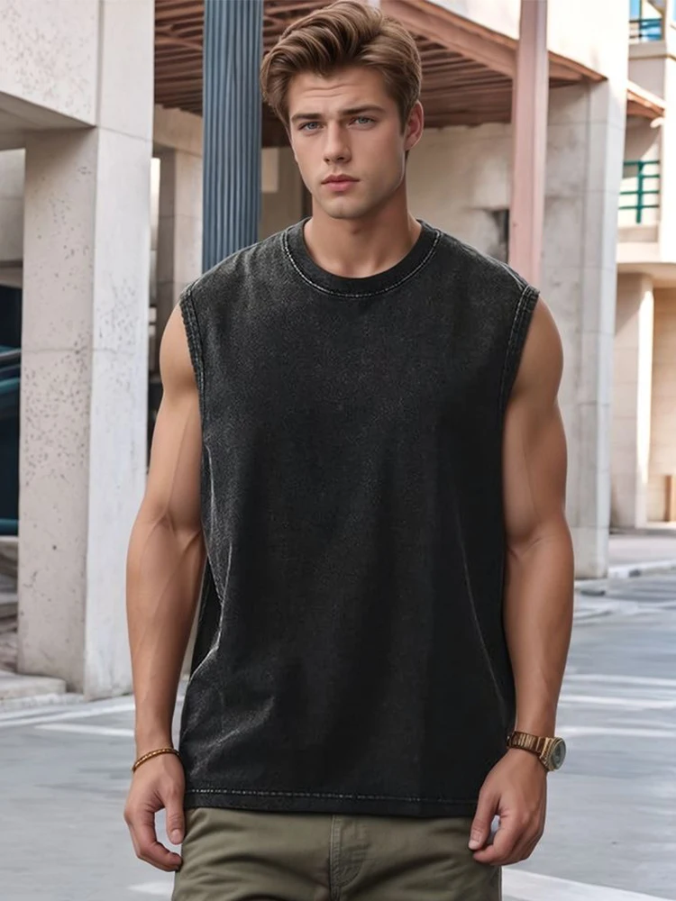 2025年夏新作 メンズ ウォッシュドコットン タンクトップ - Muscle Tee Workout のレビューと価格