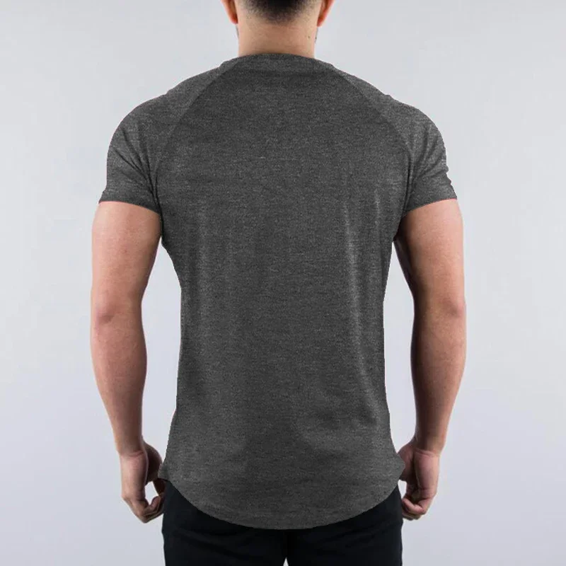 男性用半袖コットンTシャツ,通気性のある服,トレーニング,ジ - Muscle Tee Workout のレビューと価格