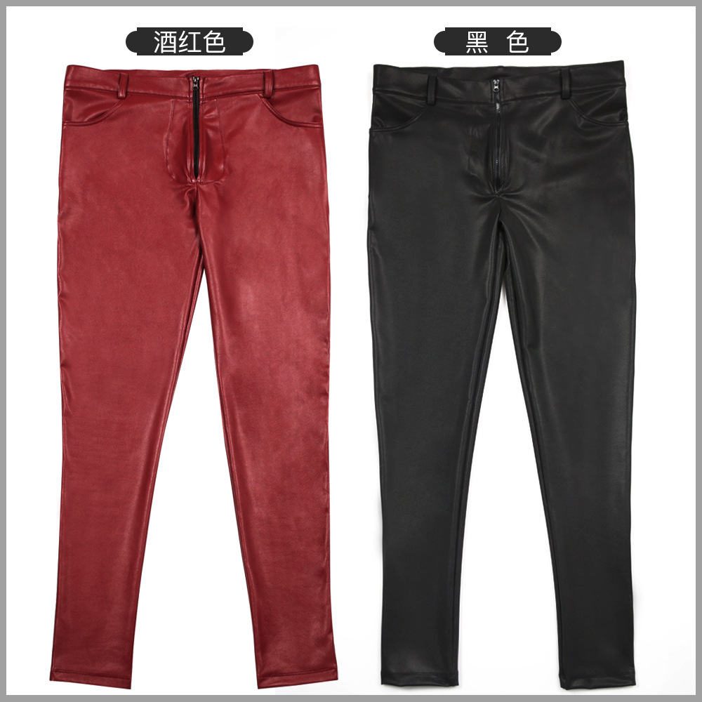 メンズ Pu レザースキニージーンズスタイルタイトなラテック - Skinny Jeans Ripped のレビューと価格