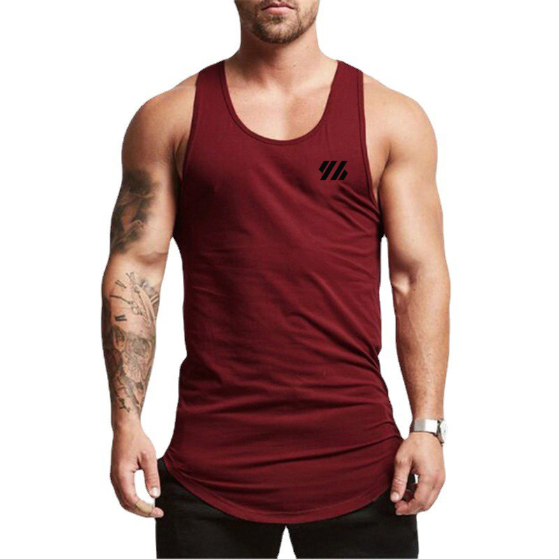 メンズコットンマッスルシャツ,ノースリーブ,ジムタンクトップ - Muscle Tee Workout のレビューと価格
