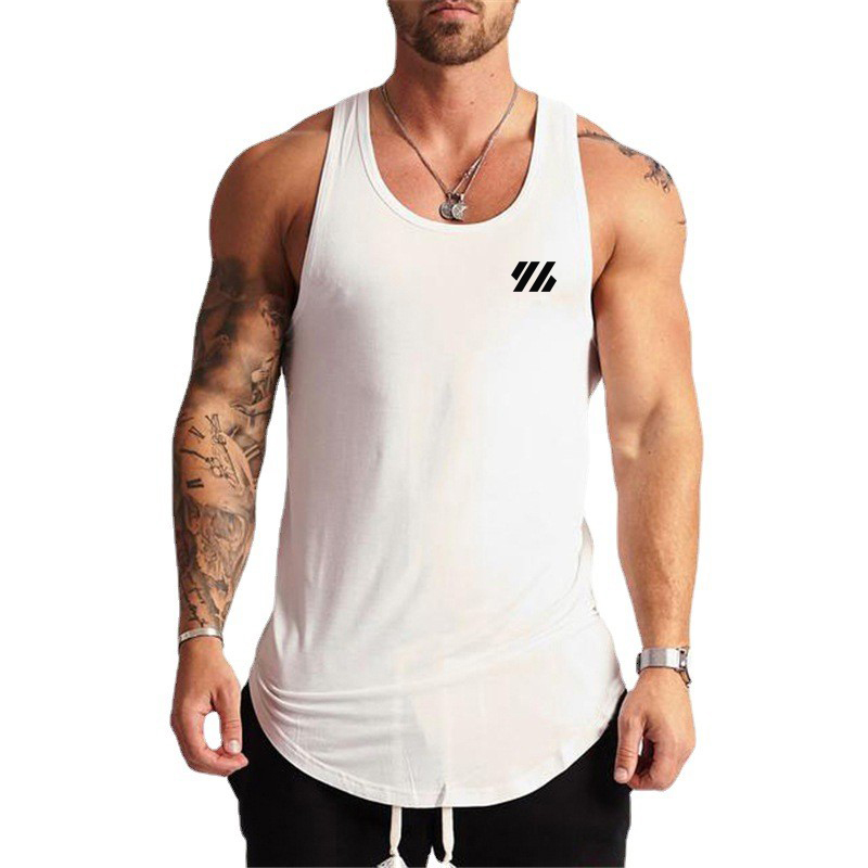 メンズコットンマッスルシャツ,ノースリーブ,ジムタンクトップ - Muscle Tee Workout のレビューと価格
