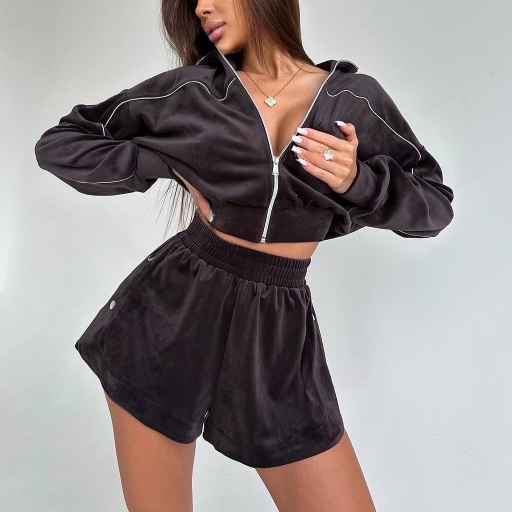 夏の女性用長袖ジッパー付きツーピースセット、トップスと伸縮性 - Men'S Fashion Outfits 2026 のレビューと価格