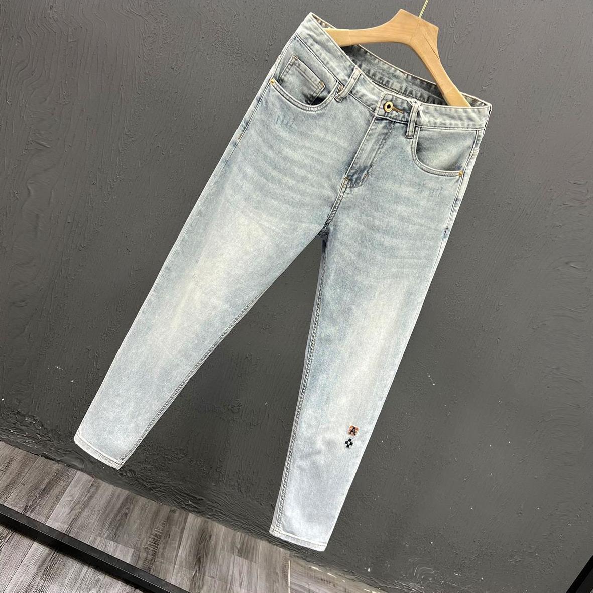 メンズデニムジーンズ,エレガントな新しいファッションパンツ, - Skinny Jeans Ripped のレビューと価格