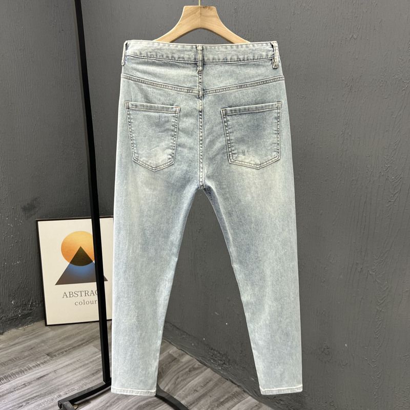メンズデニムジーンズ,エレガントな新しいファッションパンツ, - Skinny Jeans Ripped のレビューと価格