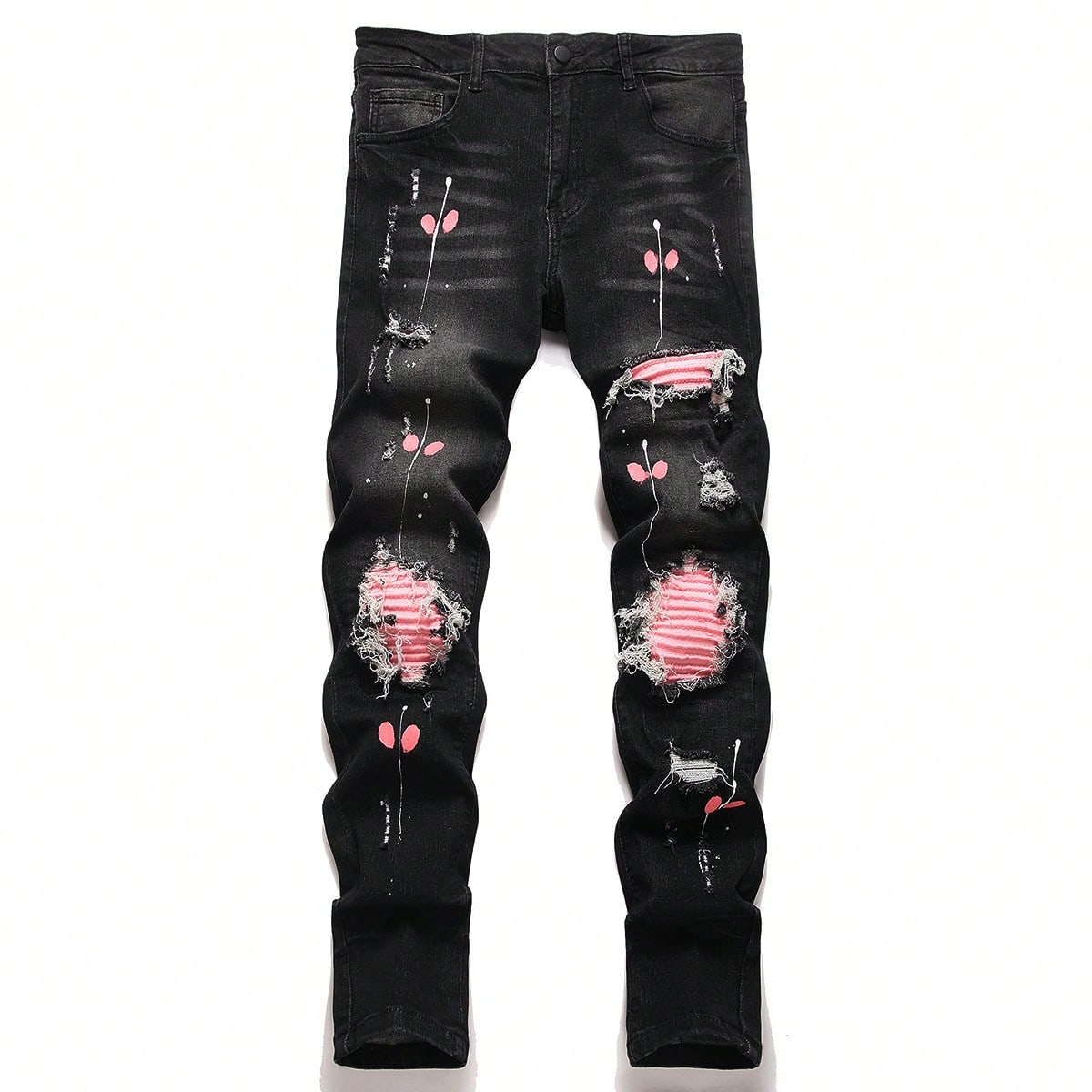 ハイストレッチメンズダメージデニムジーンズ、スキニーヒップホ - Skinny Jeans Ripped のレビューと価格
