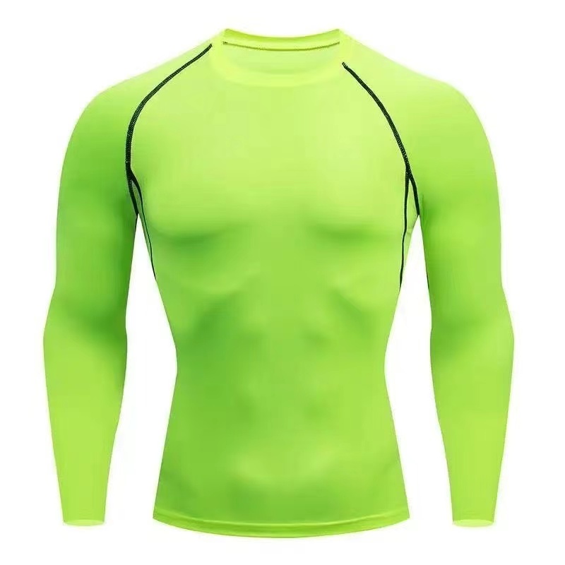 圧縮ランニングトップ男性長袖シャツ男性用ジム服速乾性スポーツ - Muscle Tee Workout のレビューと価格