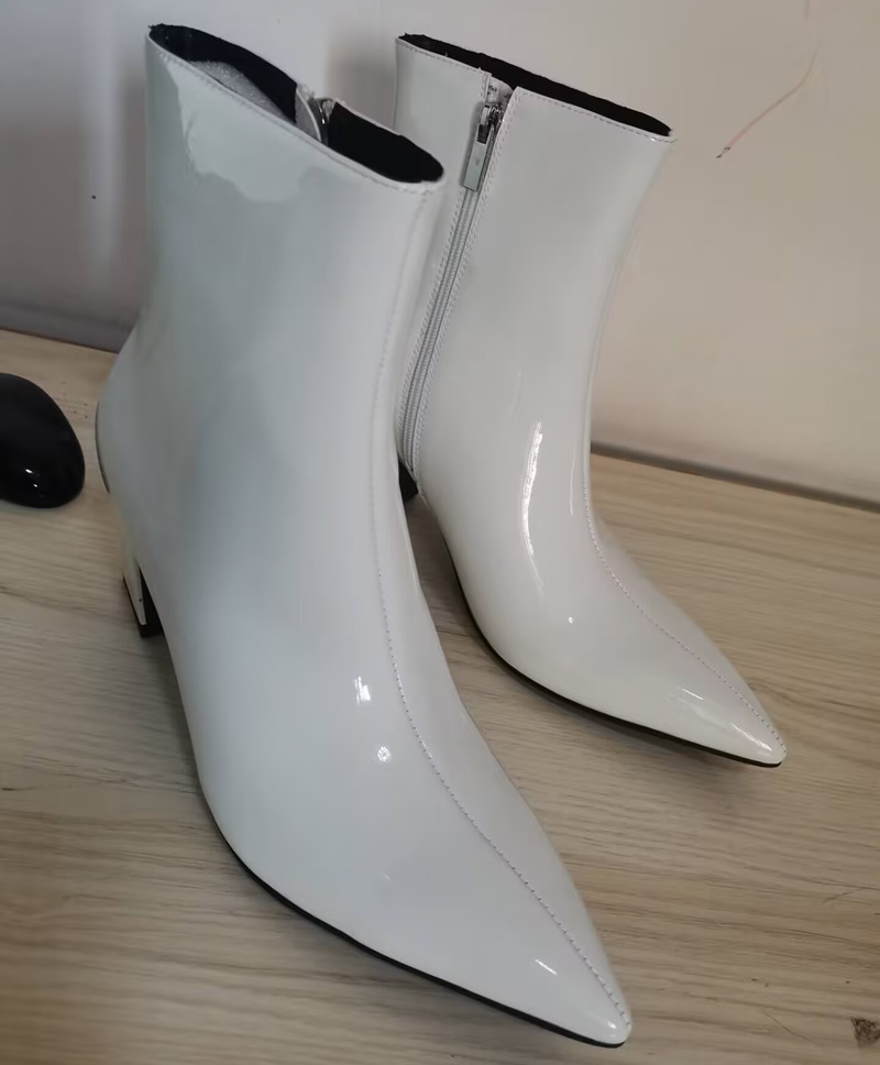 新しいファッション白いブーツ男性用高品質パテントレザーブーツ - Mens Fashion Dress Shoes のレビューと価格