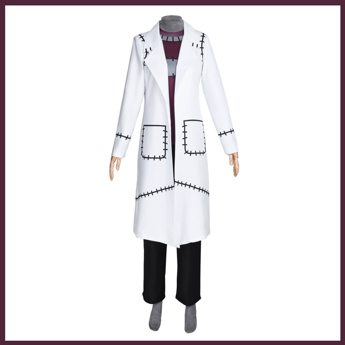白いロングコートトレンチトップ制服フルセット大人男性ハロウィ - Trench Coat Men のレビューと価格