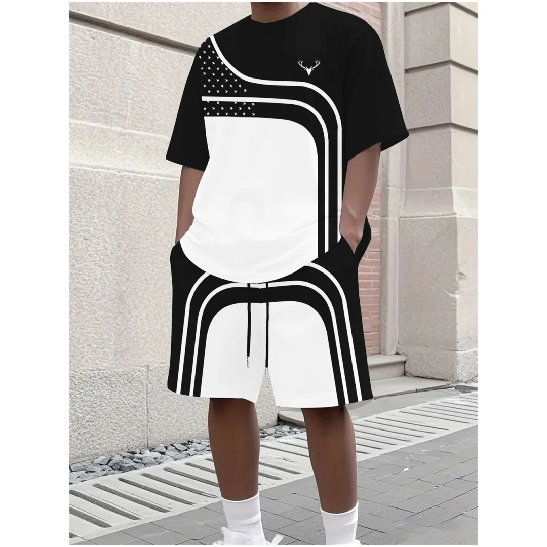 ファッション夏メンズストライププリント快適な通気性のあるラウ - Men'S Fashion Clothing のレビューと価格