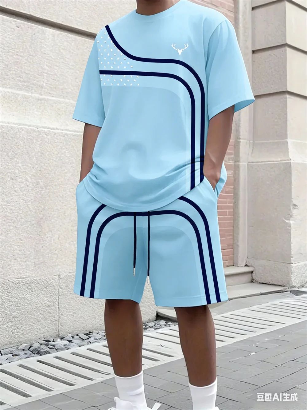 ファッション夏メンズストライププリント快適な通気性のあるラウ - Men'S Fashion Clothing のレビューと価格
