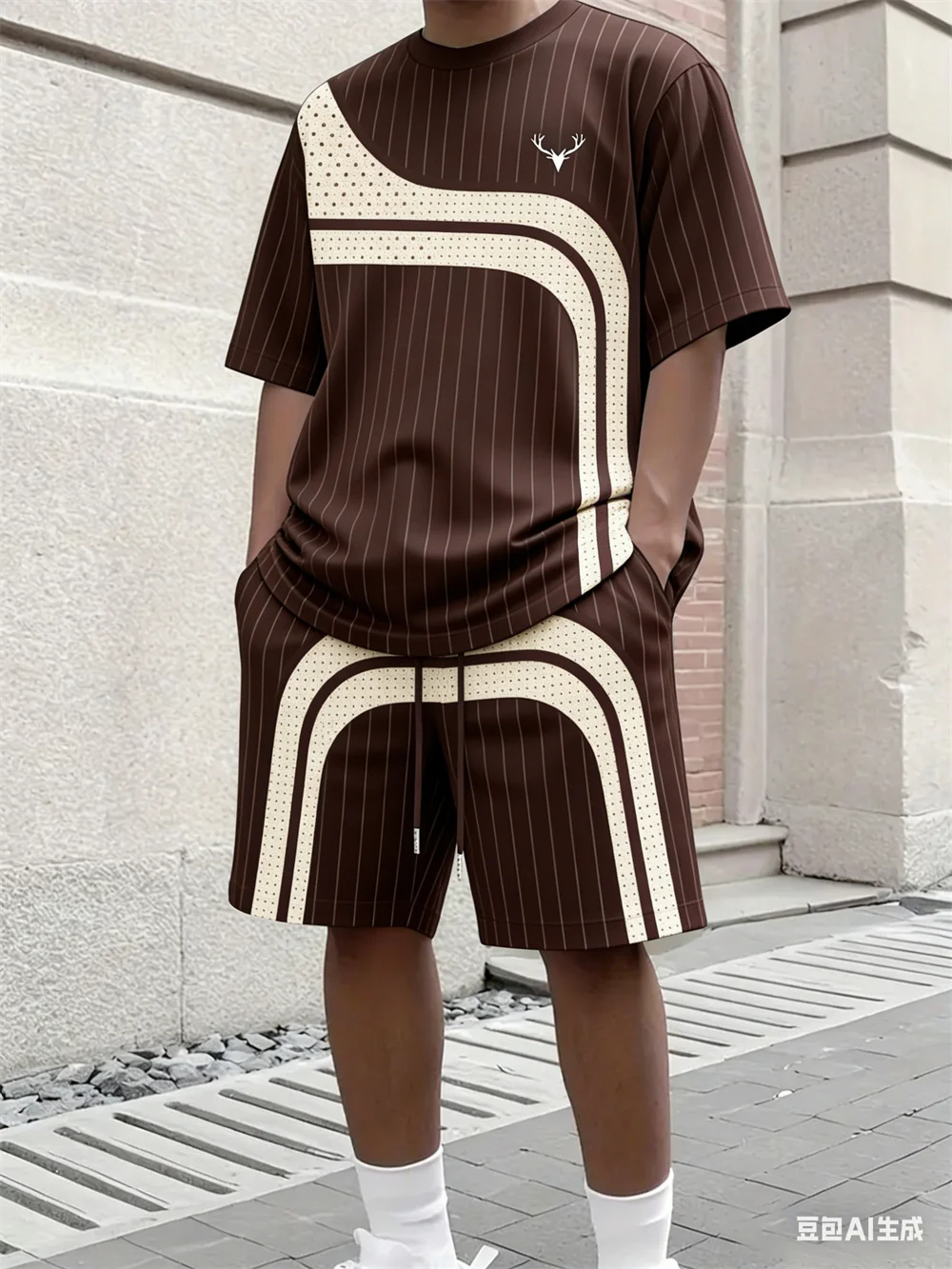 ファッション夏メンズストライププリント快適な通気性のあるラウ - Men'S Fashion Clothing のレビューと価格