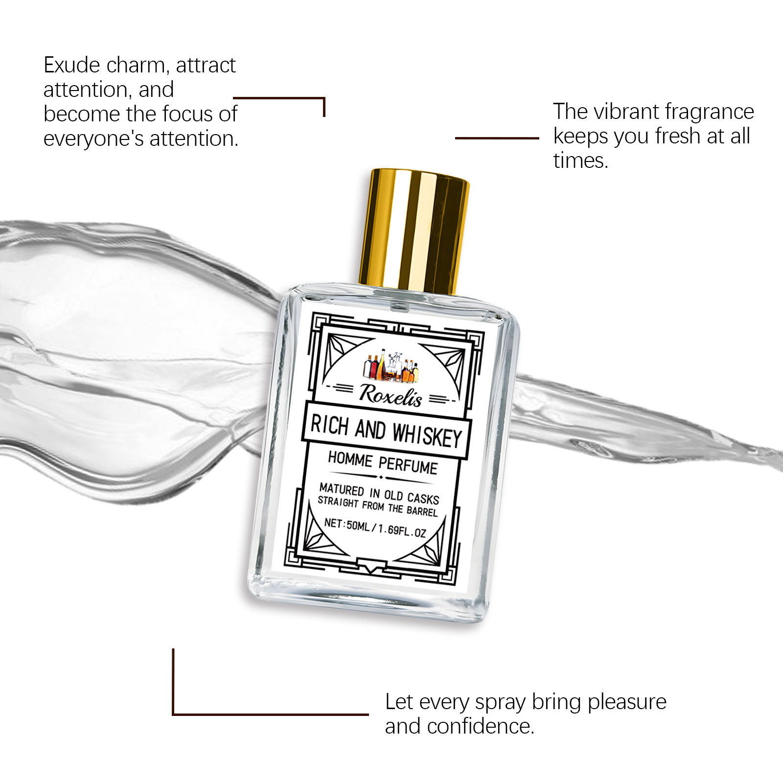 ロクセリス 50ml チャーム ウイスキー メンズ香水 グル - Men'S Fashion Perfume のレビューと価格