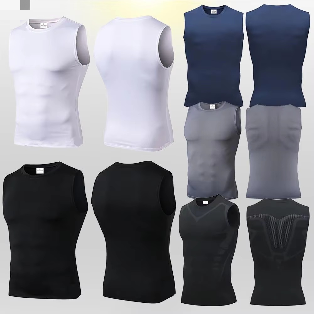 圧縮タンクトップメンズジムシャツノースリーブ速乾性プリントス - Muscle Tee Workout のレビューと価格