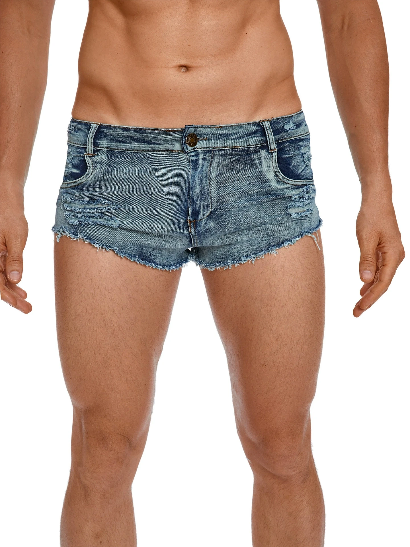 メンズローウエストジーンズショーツファッションポケット夏カジ - Skinny Jeans Ripped のレビューと価格