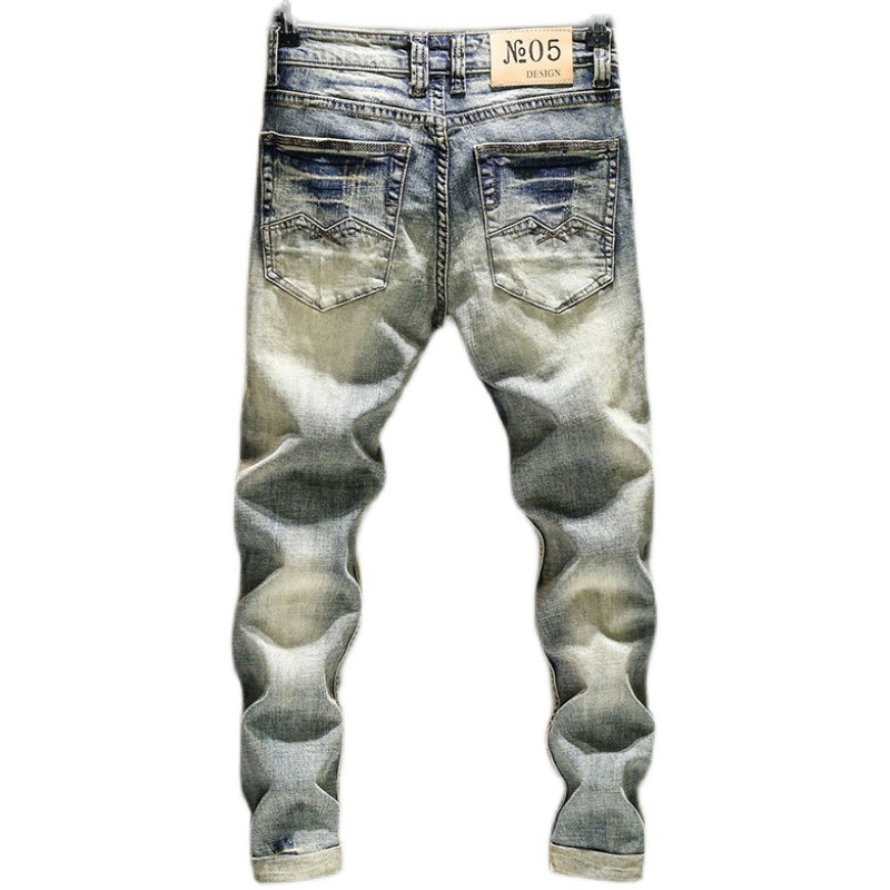 弾性歳パンツ男性のジーンズ2022新秋冬スリム足リッピングヒ - Skinny Jeans Ripped のレビューと価格
