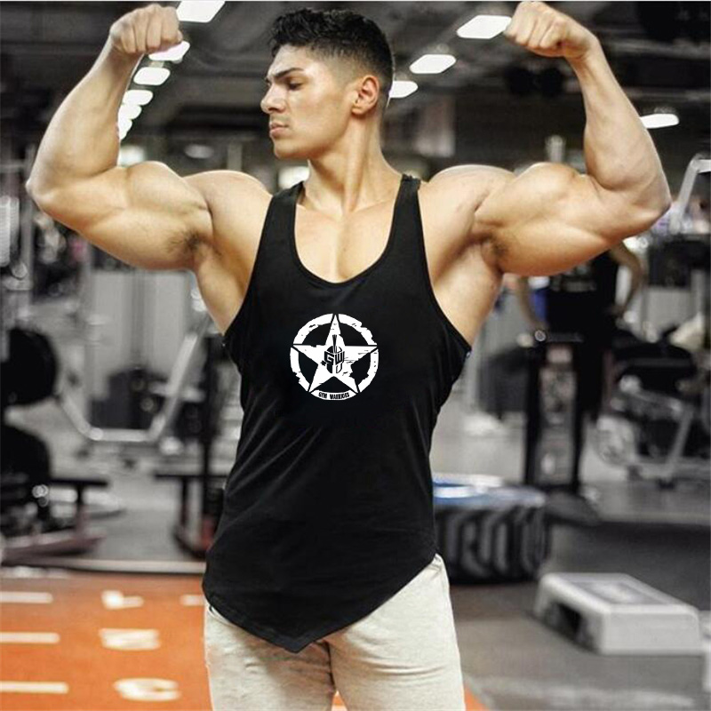 ジムボディービル筋肉シャツ夏ノースリーブ綿通気性タンクトップ - Muscle Tee Workout のレビューと価格