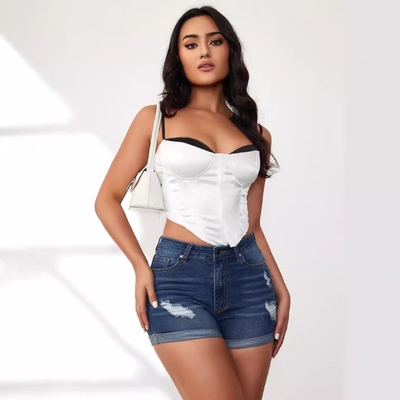 上質な女性用ジーンズハイウエストパンツ裂けデニムパンツ202 - Skinny Jeans Ripped のレビューと価格