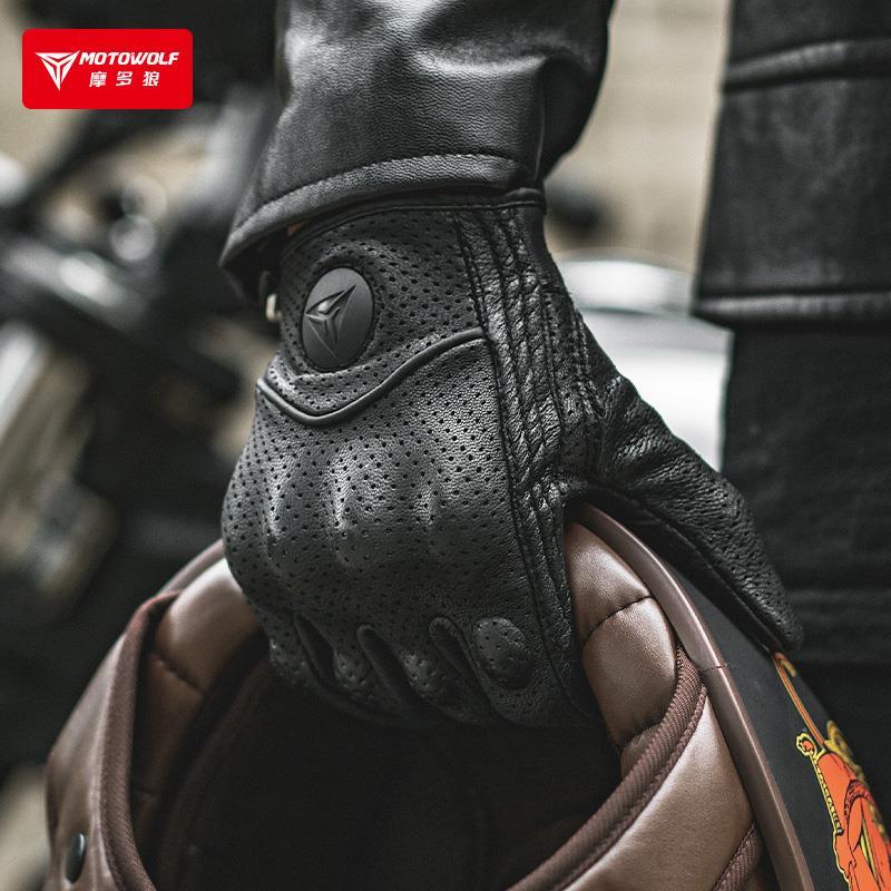 MOTOWOLF オートバイグローブ メンズ レザー ライデ - Men'S Fashion Gloves のレビューと価格