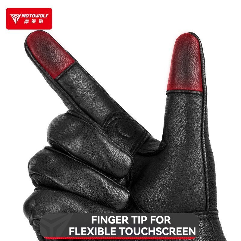 MOTOWOLF オートバイグローブ メンズ レザー ライデ - Men'S Fashion Gloves のレビューと価格